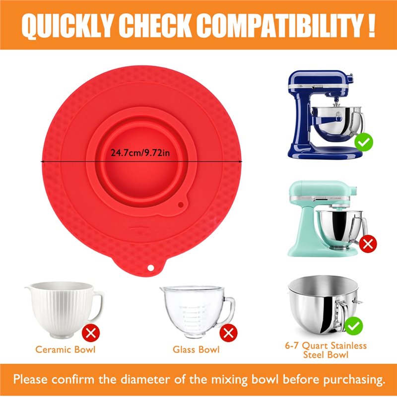 Stand Mixer Bowl - AD24 Silikon Mikser Kase Kapağı Kitchenaid
