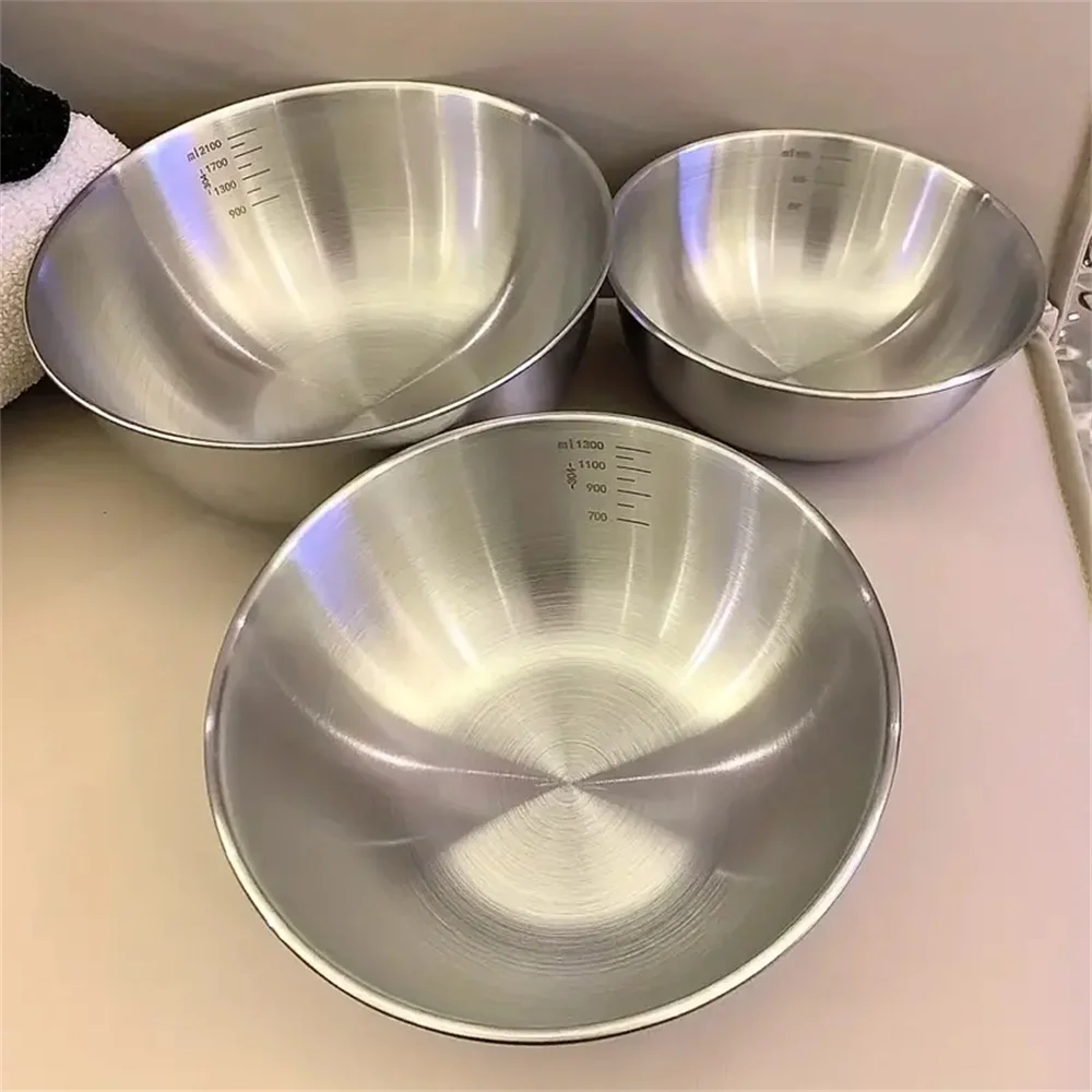 Stand Mixer Bowl - 1-3 Paslanmaz Çelik Kase Seti, Ölçekli,
